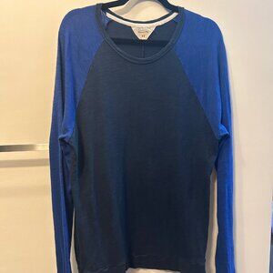 Rag & Bone Men's Colorblock Blue & Black Long Sleeve Shirt Size Medium M